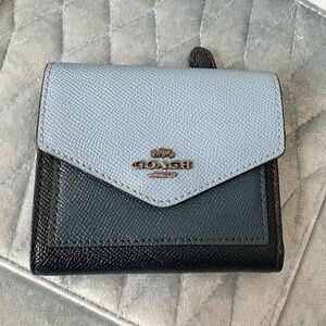 Coach Women's Blue and Black Leather Wallet